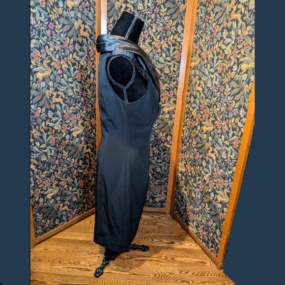 Vintage vest or dress Black Large collar, black button Size Medium - Picture 7 of 9